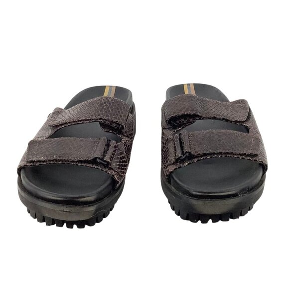 Sam Edelman Womens Brown Snake Print Slide Sandals Straps & Black Sole Size 8.5 - Picture 2 of 10